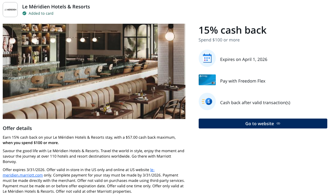 Chase Offer Le Meridien March 2026 Chase Offer Le Meridien March 2026