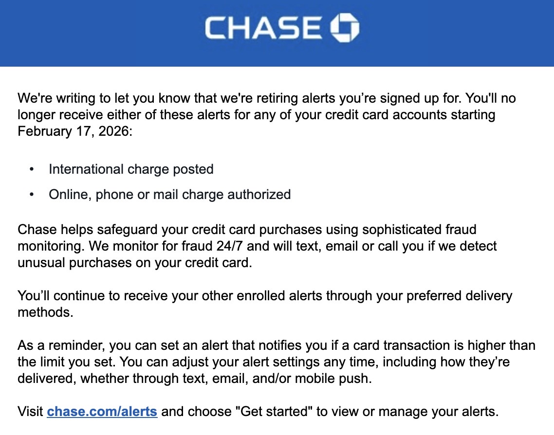 Chase alert email Chase alert email