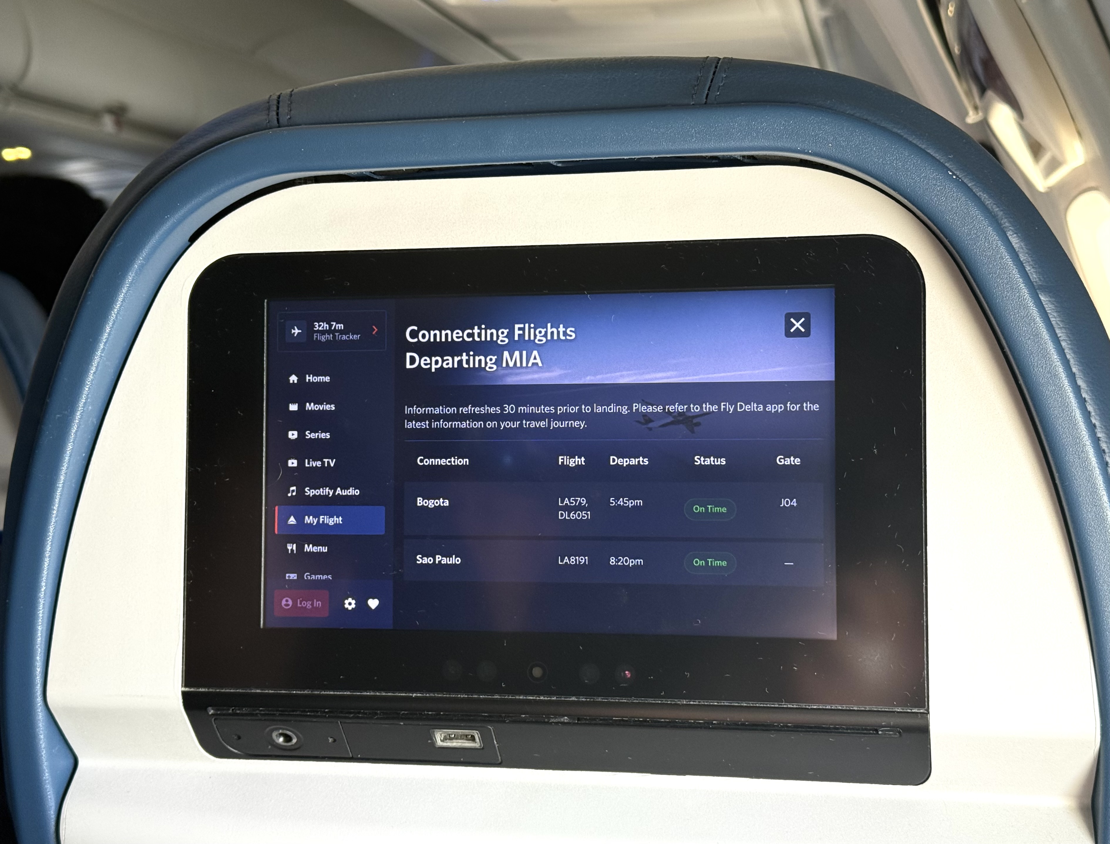 Delta IFE screen Delta IFE screen