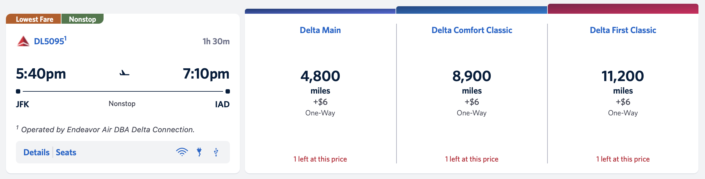 Delta award ticket from New York JFK to Washington Dulles Delta award ticket from New York JFK to Washington Dulles