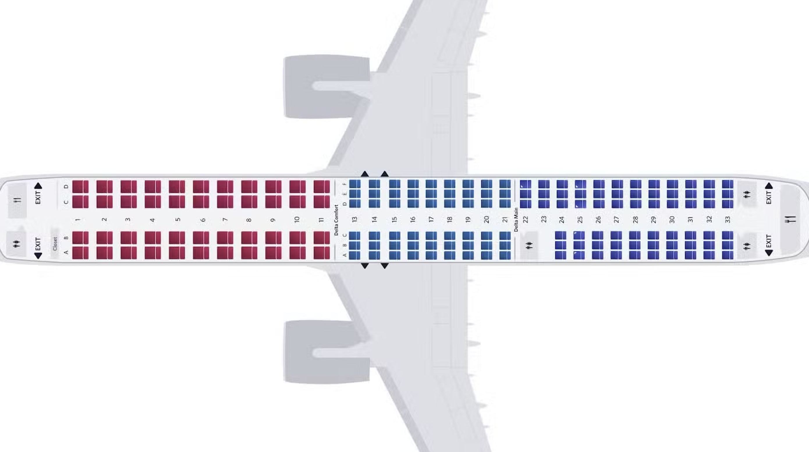 Delta new A321neo seat map Delta new A321neo seat map