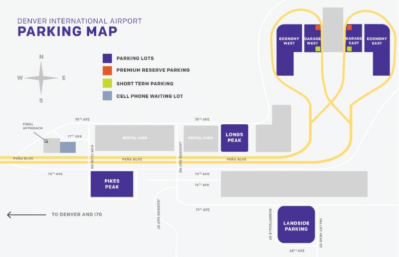 Denver International Airport Parking Map Denver International Airport parking map