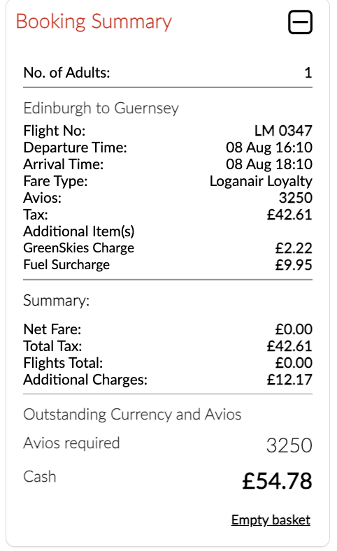 Edinburgh to Guernsey with Loganair taxes Edinburgh to Guernsey with Loganair taxes