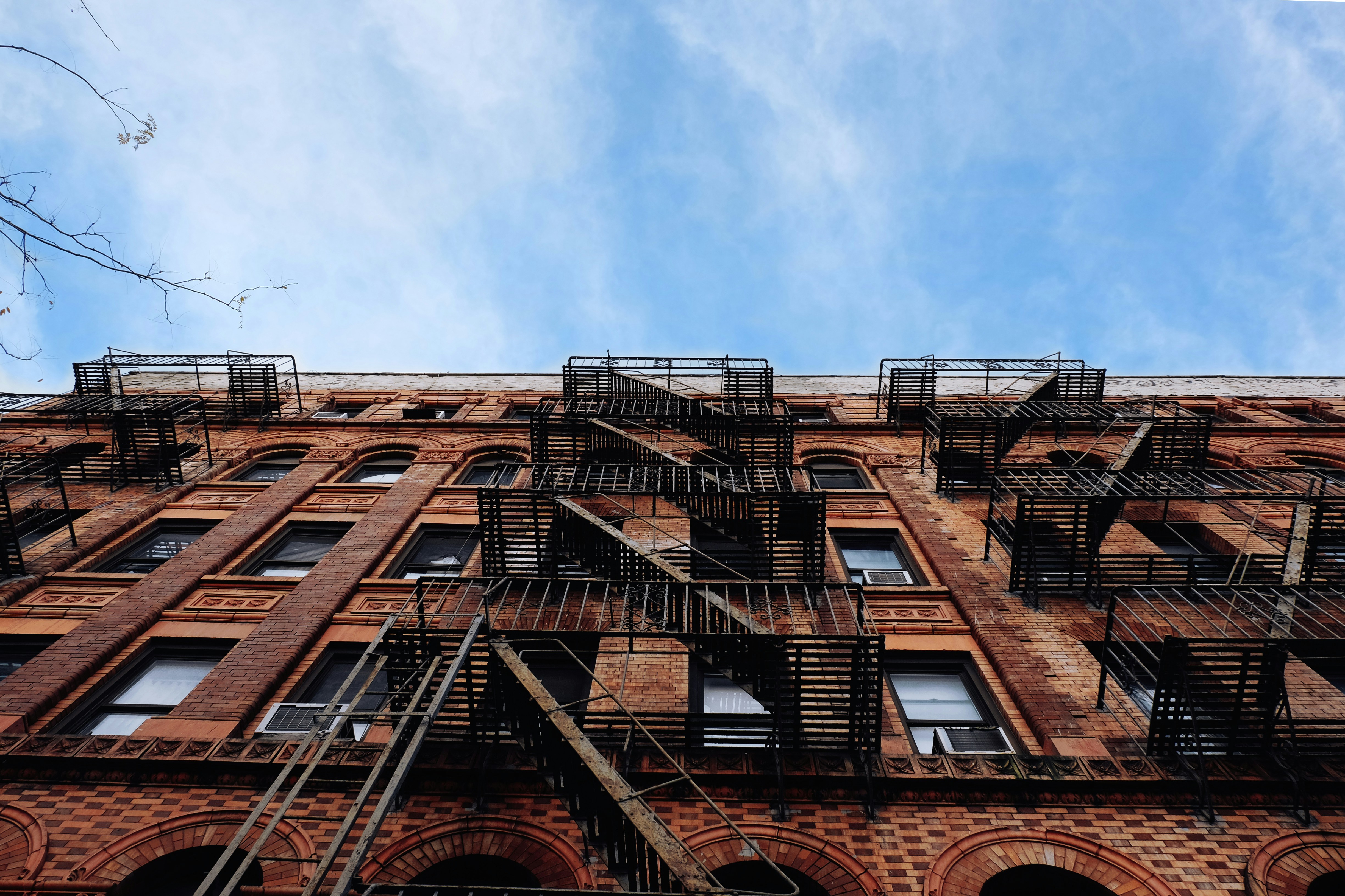 Exterior of an apartment building in New York City Exterior of an apartment building in New York City