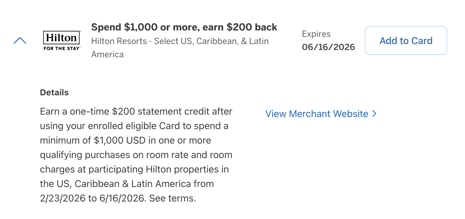 Hilton Amex Offer Hilton Amex Offer