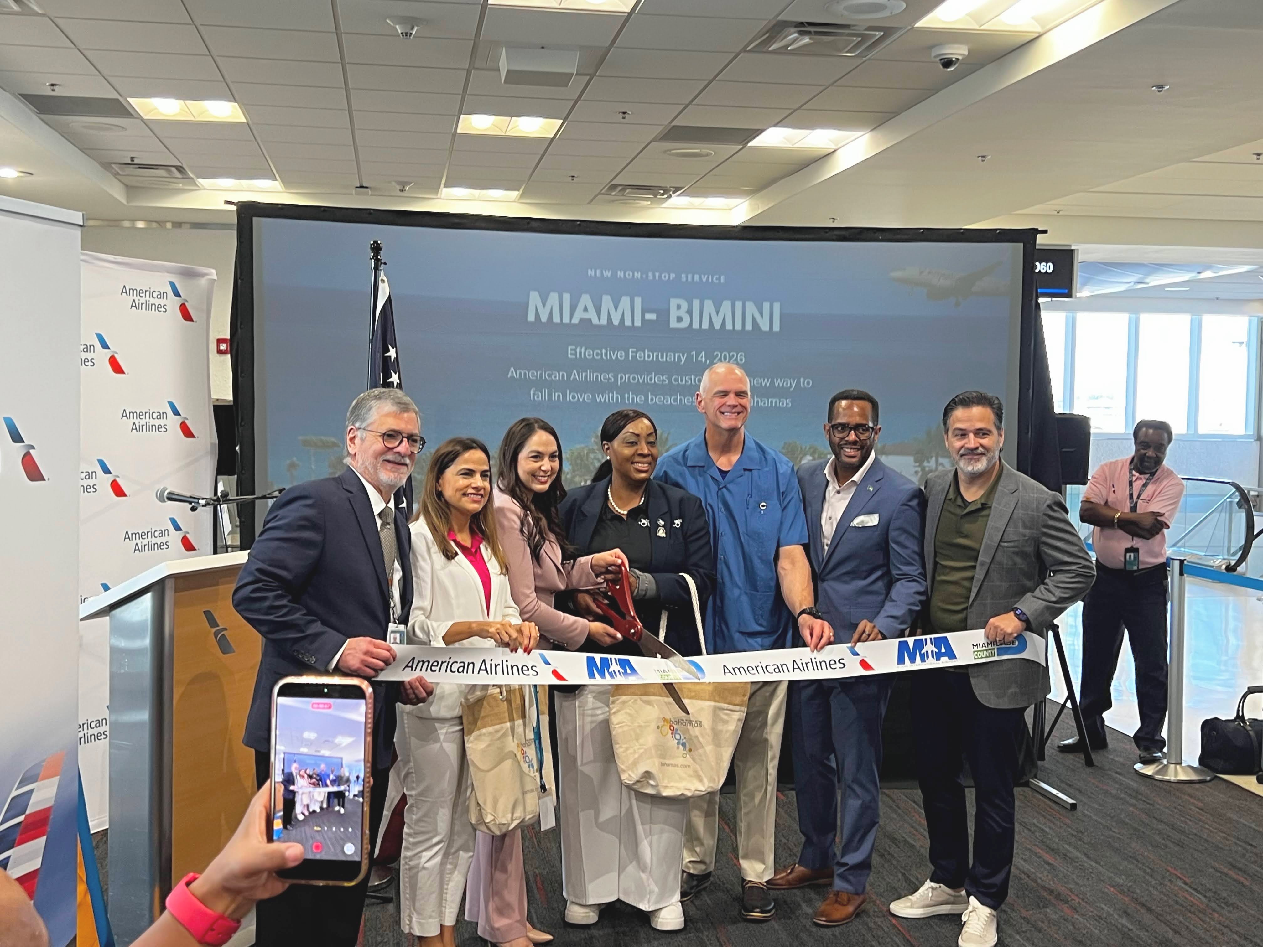 Inaugural flight Miami to Bimini ribbon cutting