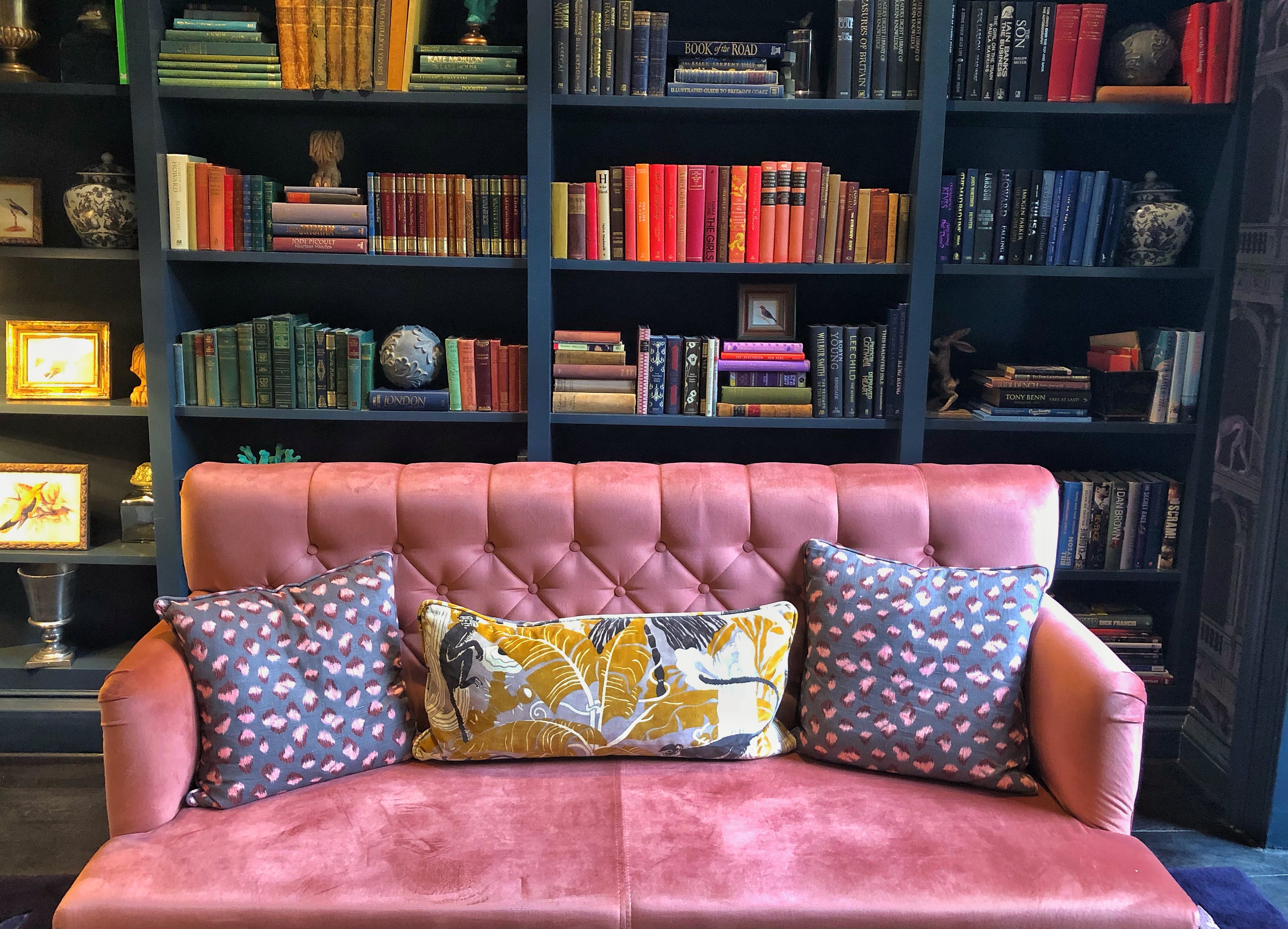 Library and sofa Library and sofa