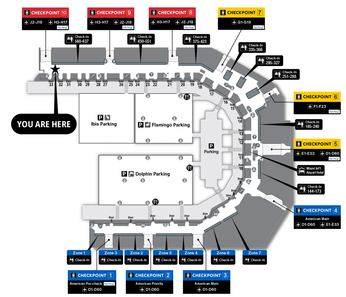 Miami International Airport Security Checkpoints Mami International Airport Security Checkpoints