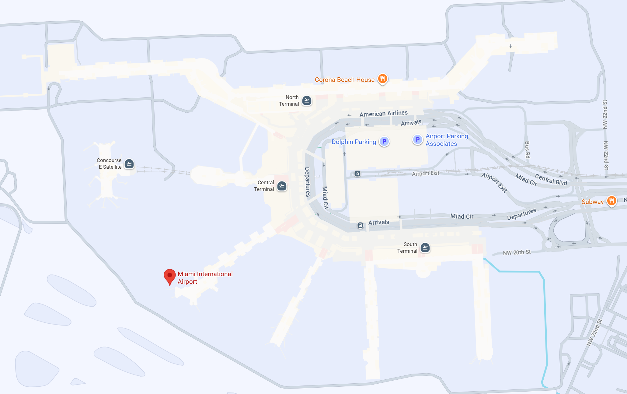 Miami International Airport Map Miami International Airport Map