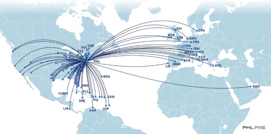 Philadelphia International Airport Route Map Philadelphia International Airport Route Map