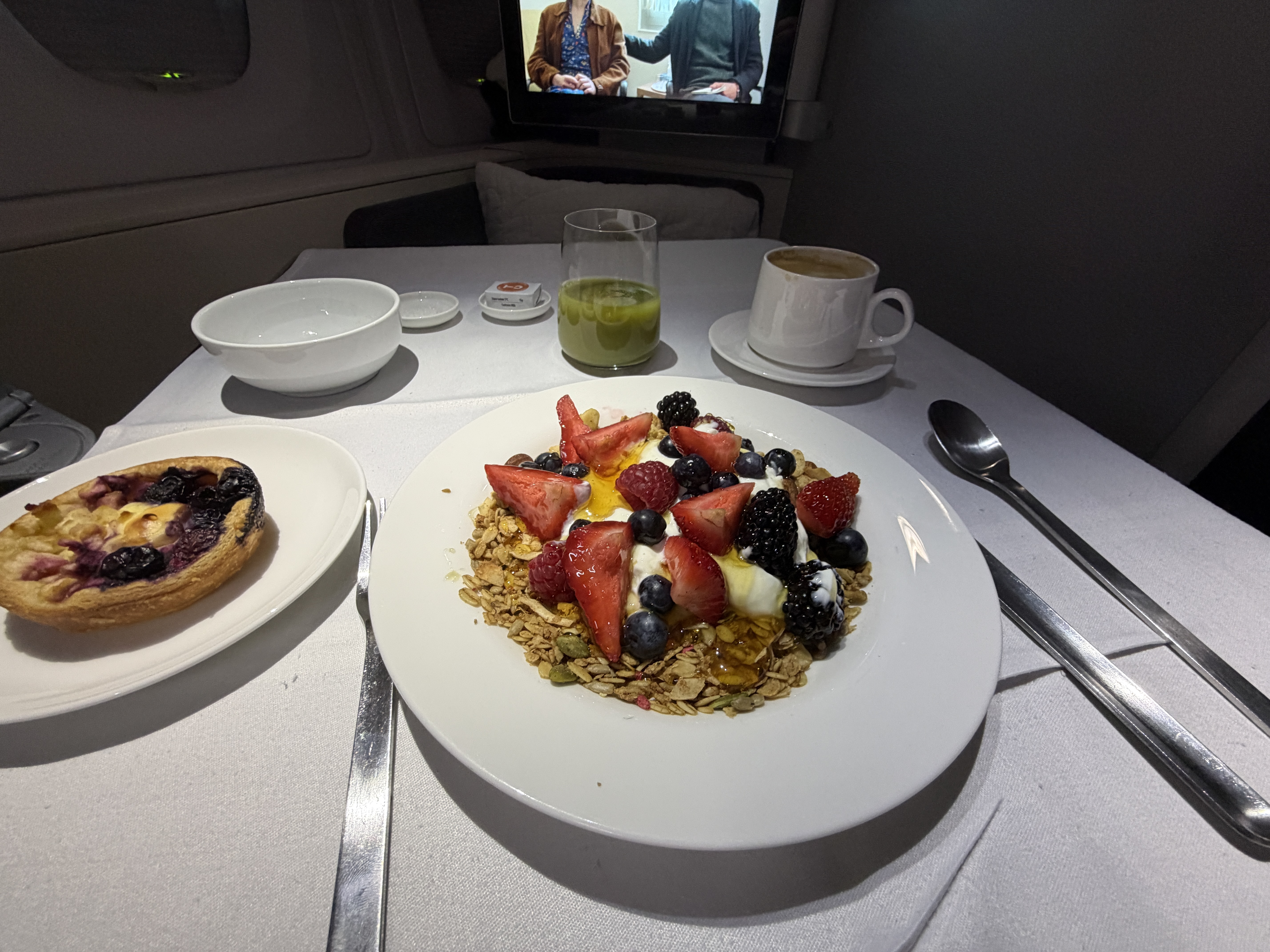Qantas First Class Breakfast Qantas First Class Breakfast