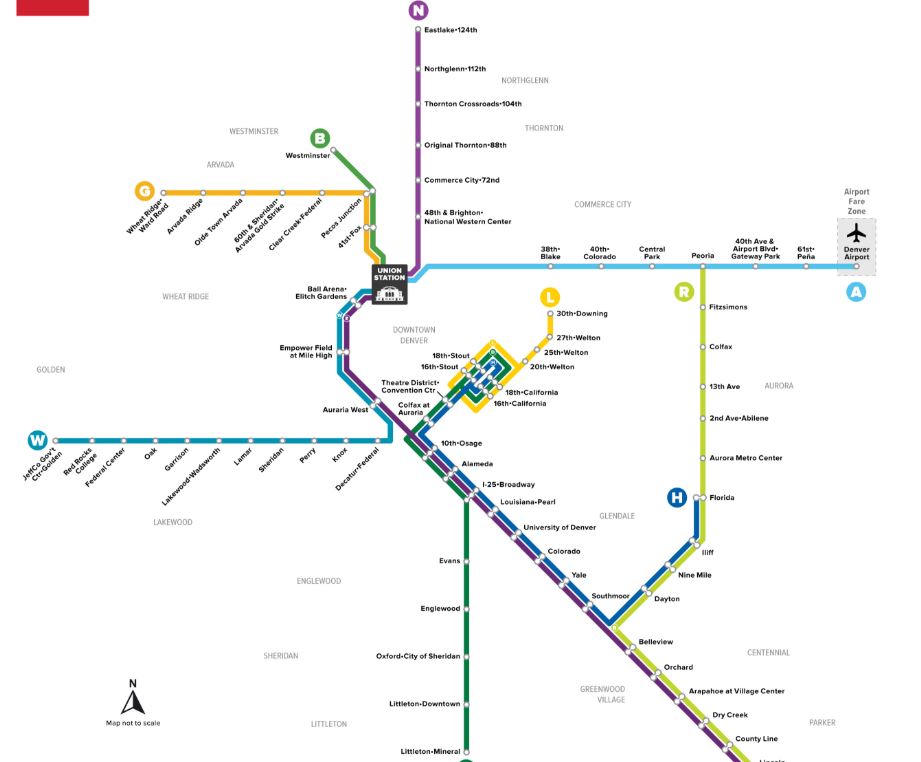RTD Train line map RTD Train line map