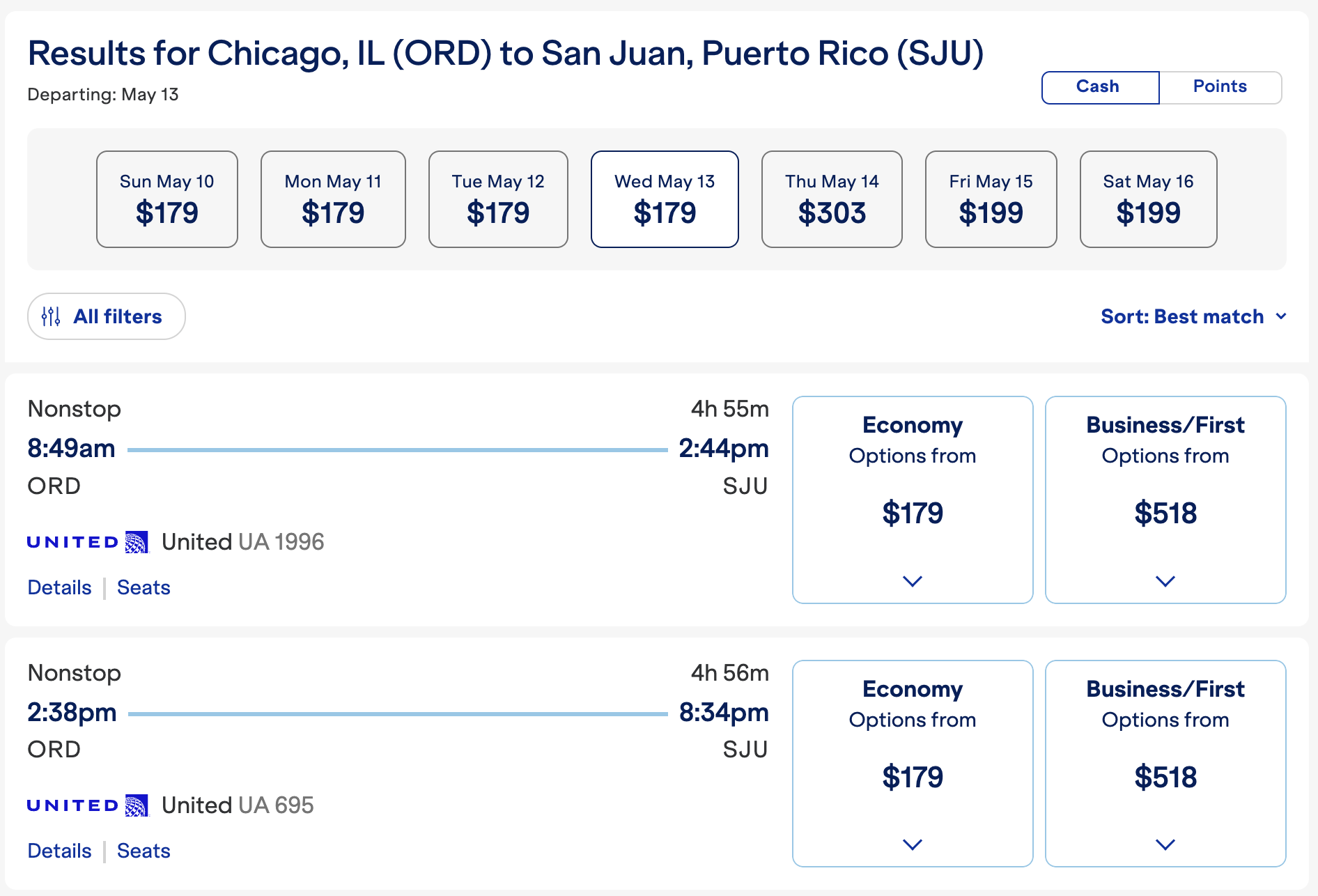 Screenshot 2026 02 10 at 3.18.15 PM United ORD SJU Jetblue.com