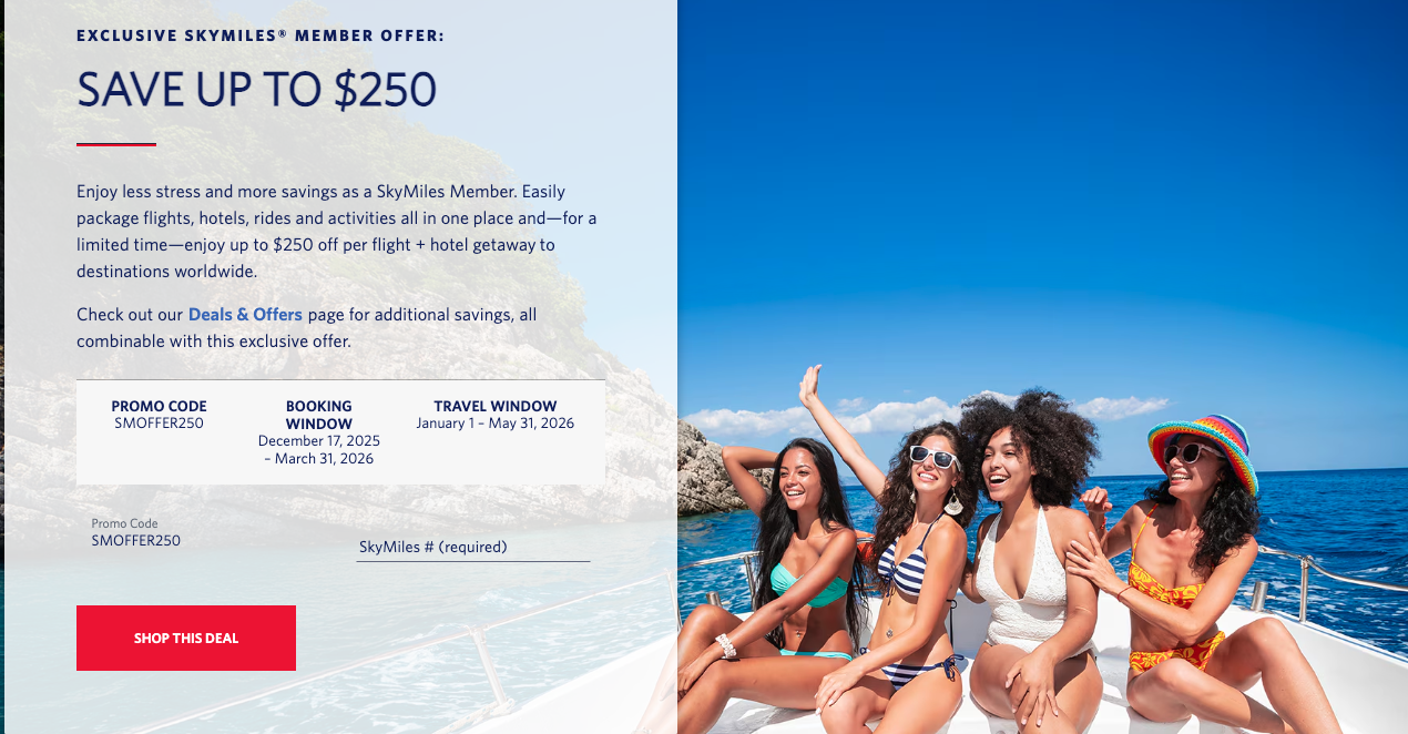 Screenshot 2026 02 11 at 11.46.50 AM Delta Vacations General SkyMiles Promo