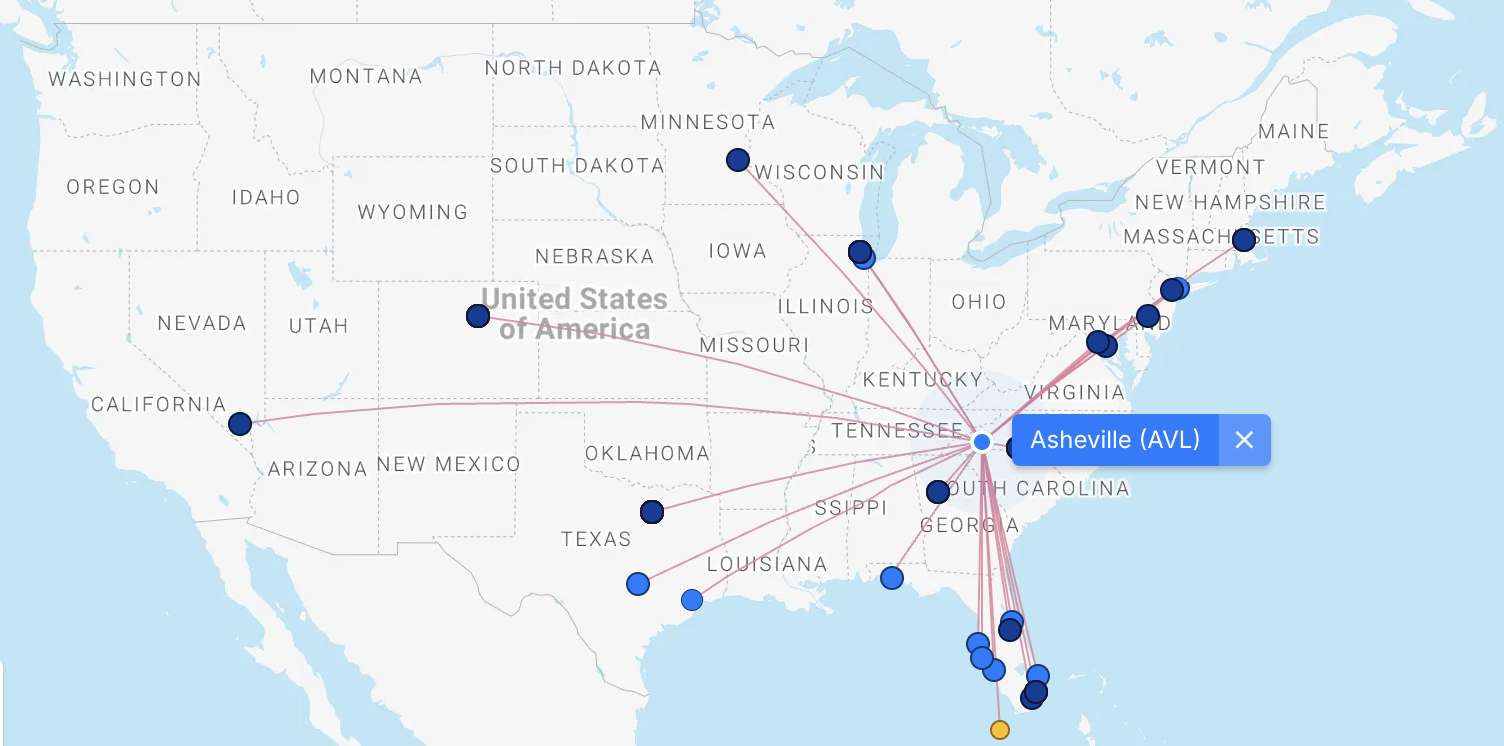 Screenshot 2026 02 16 at 2.36.07 PM Asheville Nonstop Flights