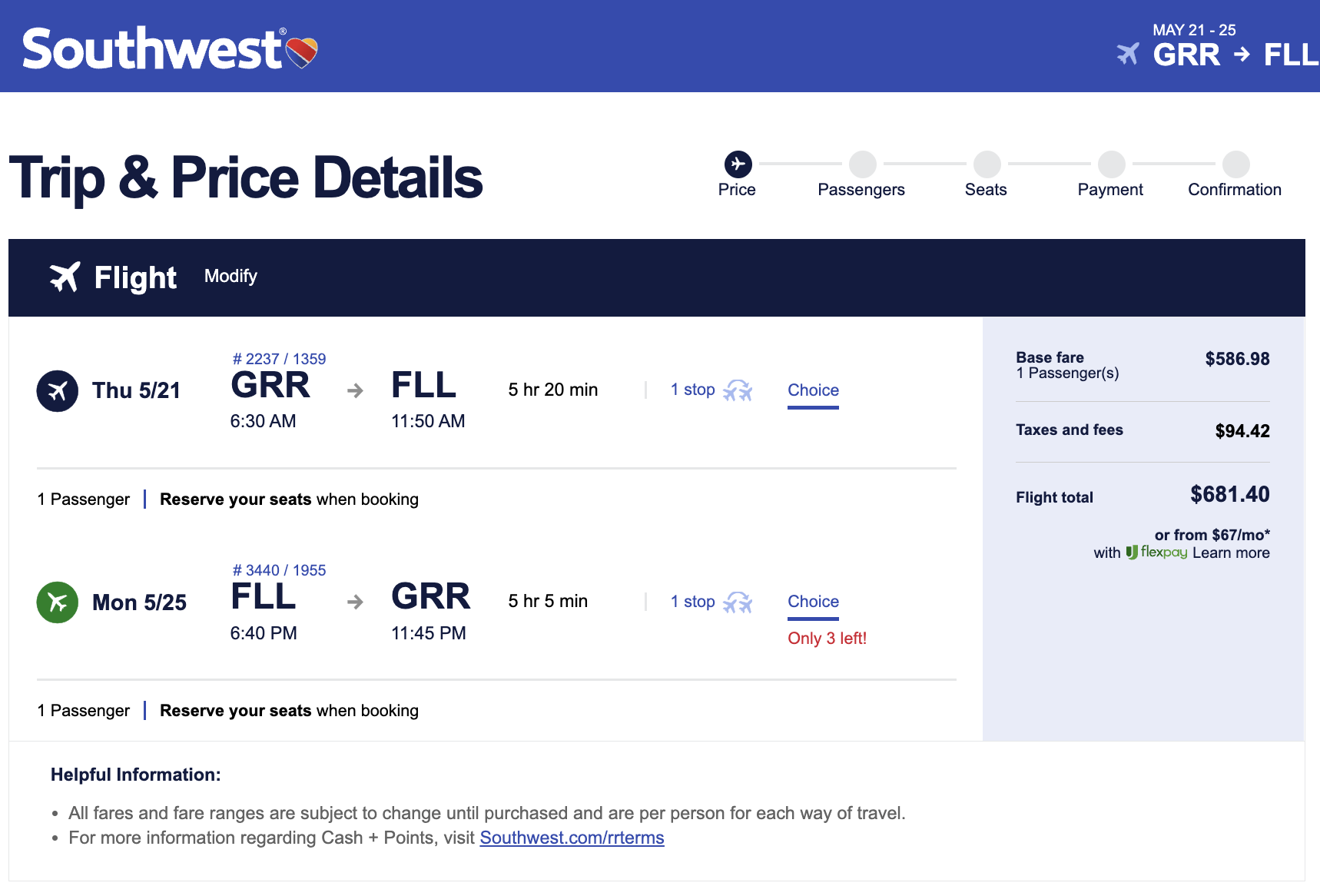 Southwest GRR FLL May