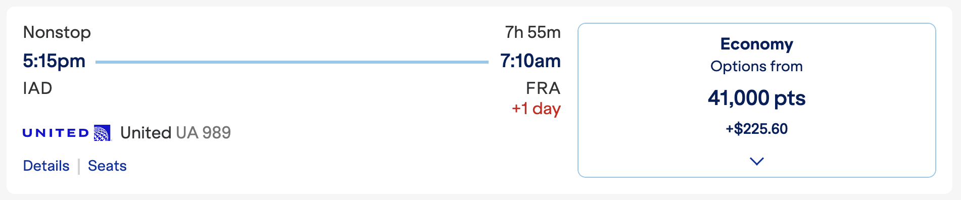 Screenshot 2026 02 26 at 7.49.17 PM United IAD-FRA TrueBlue points