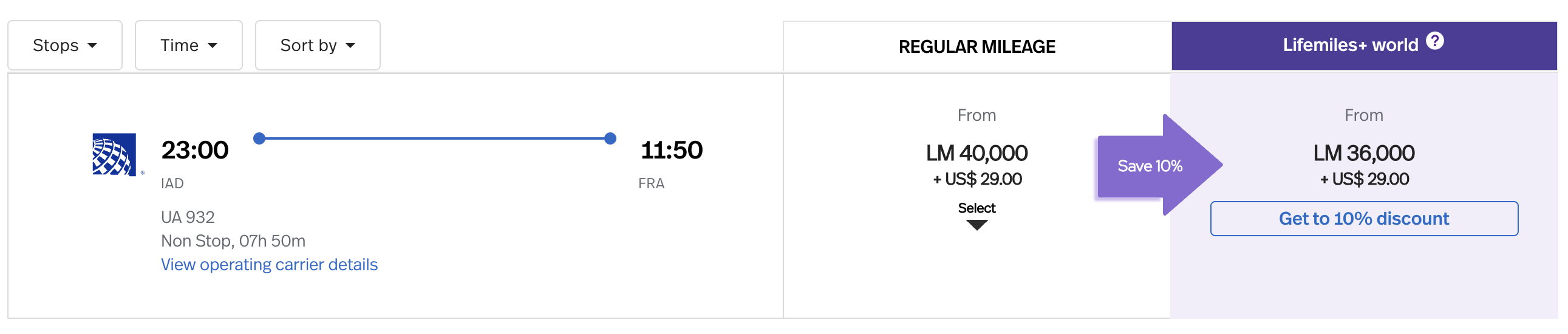 Screenshot 2026 02 26 at 8.12.16 PM United IAD-FRA Lifemiles pricing