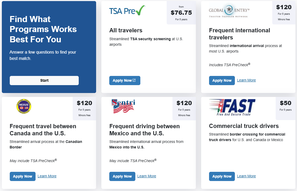 Trusted Traveler Programs Trusted Traveler Programs