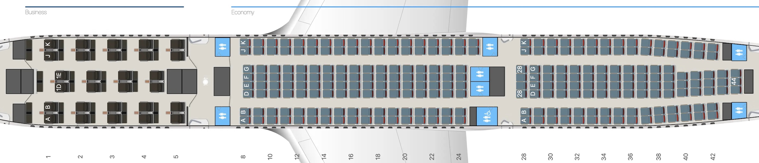 Turkish Airlines seat map A330 300 28J 261E Turkish Airlines seat map A330 300 28J 261E