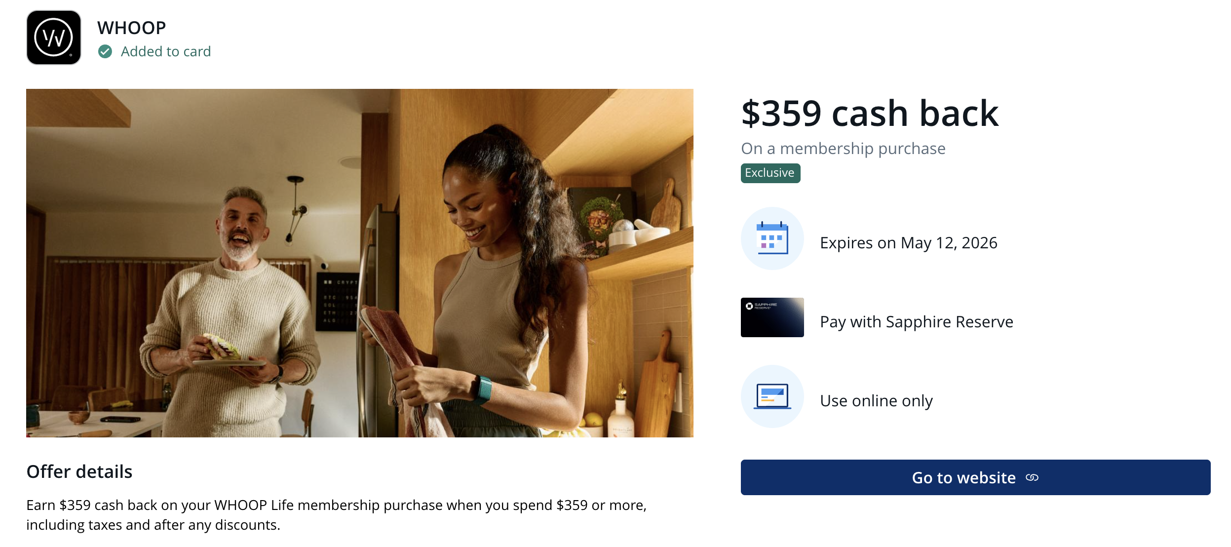 WHOOP Chase Offer