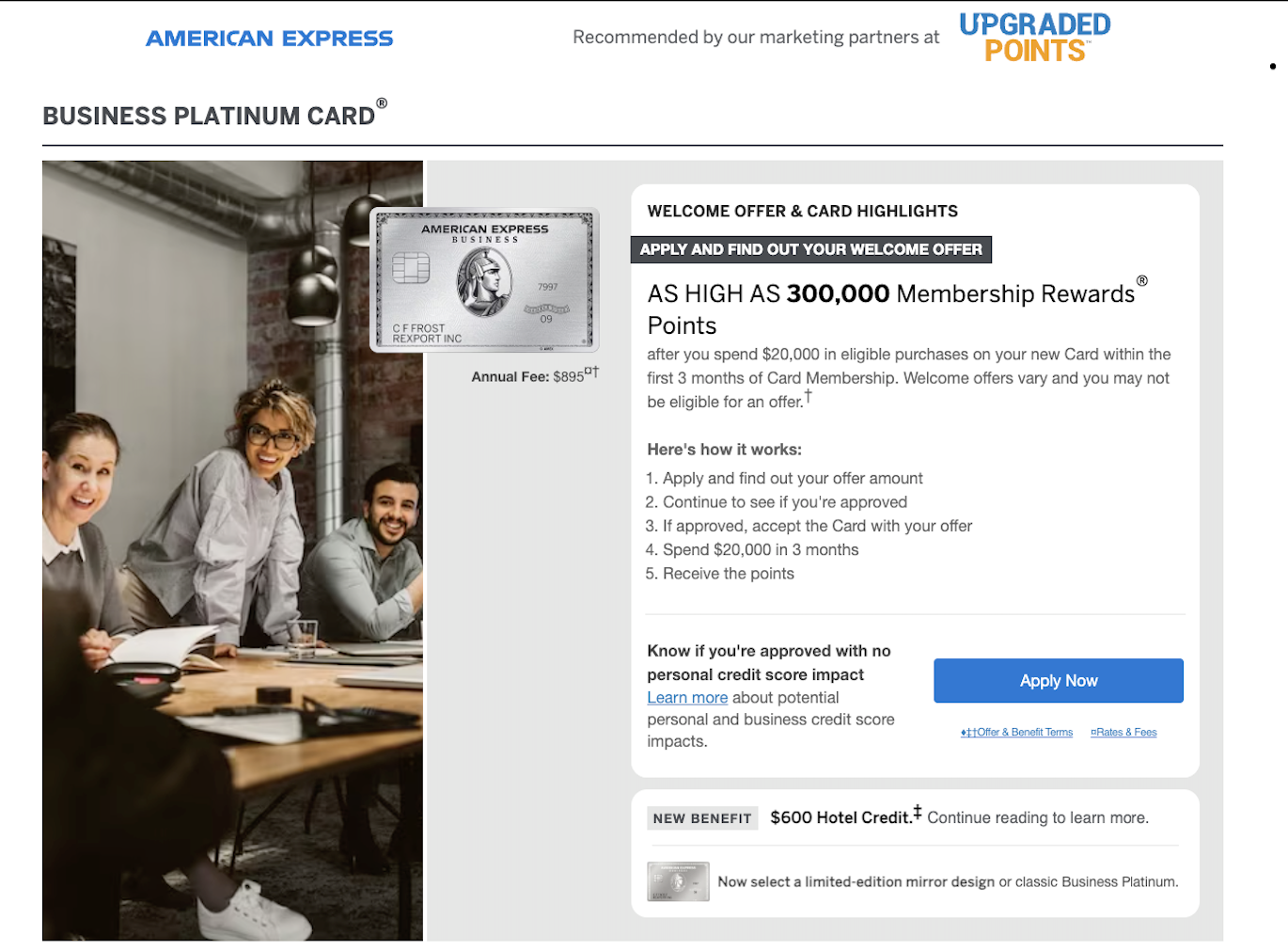 Amex Business Platinum as high as 300k
