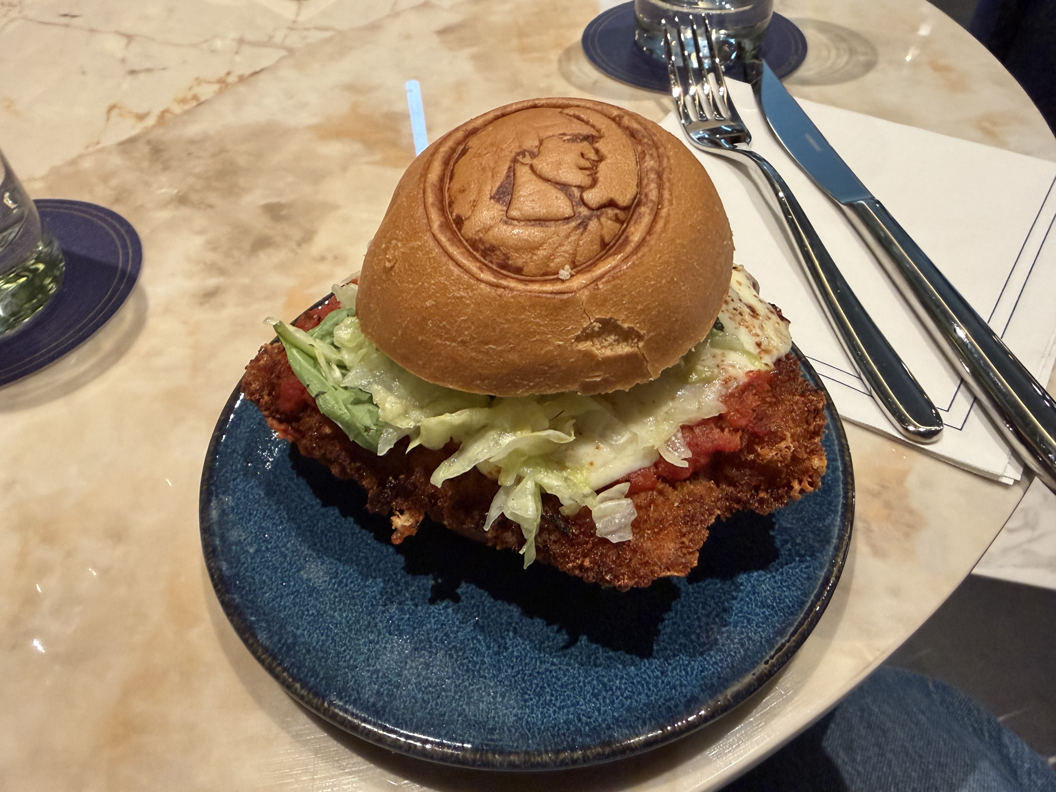 Amex Sidecar Lounge LAS Chicky Chicky Parm Parm Sandwich
