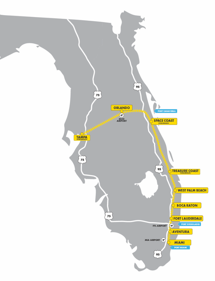 Brightline train map Brightline train map