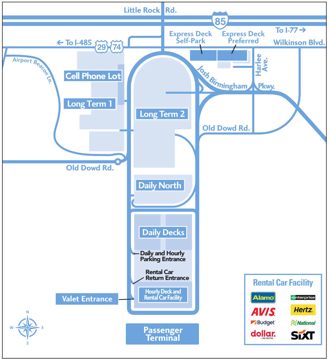 CLT Parking Map CLT Parking Map