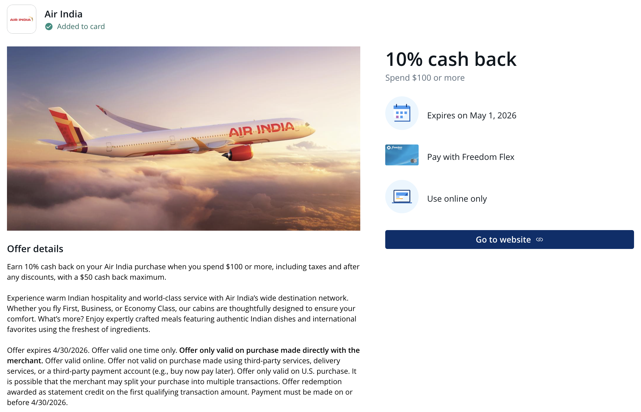 Chase Offer Air India April 2026