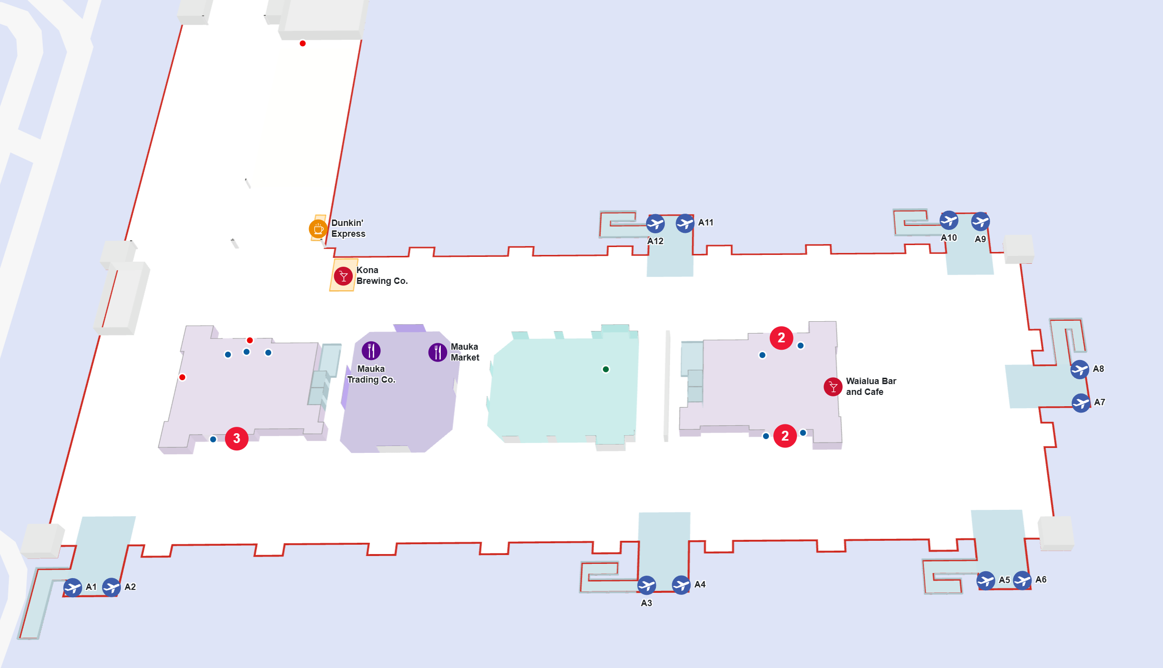 Daniel K Inouye International Airport Gates A1 to A12
