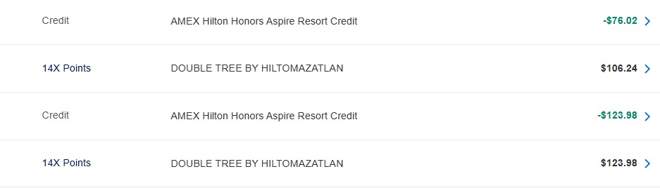 Doubletree by Hilton Mazatlan Aspire Resort Credit