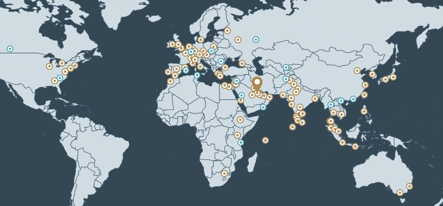 Etihad destination map Etihad destination map