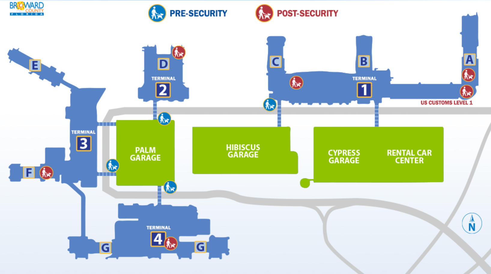 FLL pet relief areas Fort Lauderdale Hollywood International Airport pet relief areas