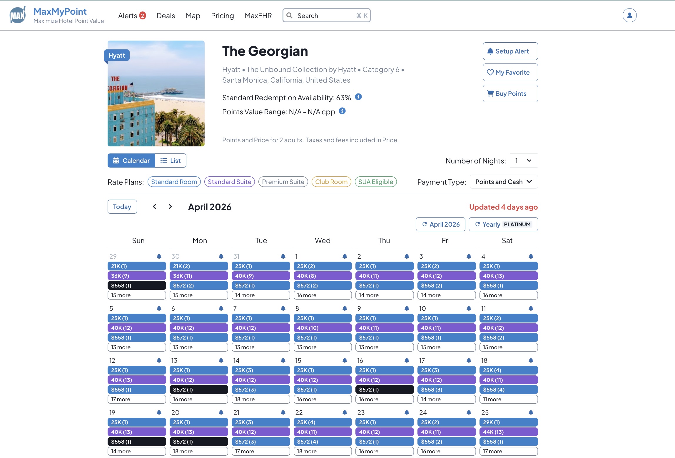 MaxMyPoint The Georgian pricing