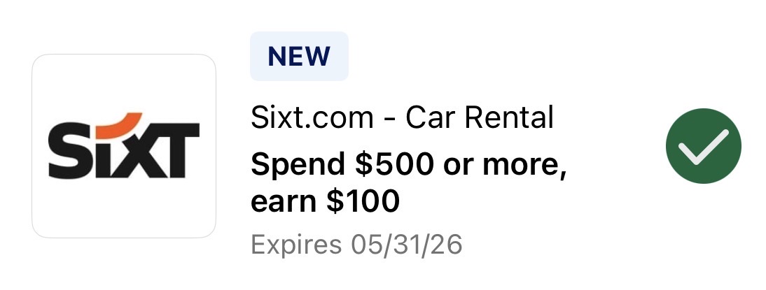 Amex Offer SIXT September 2025 SIXT Amex Offer