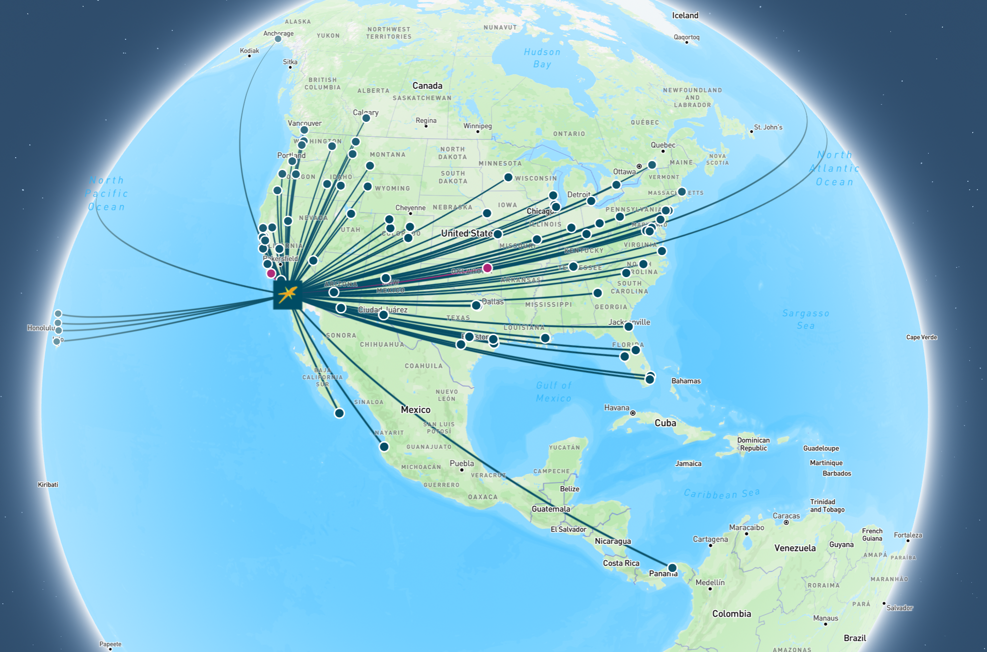 San Diego International Airport Non Stop Destinations San Diego International Airport Route Map