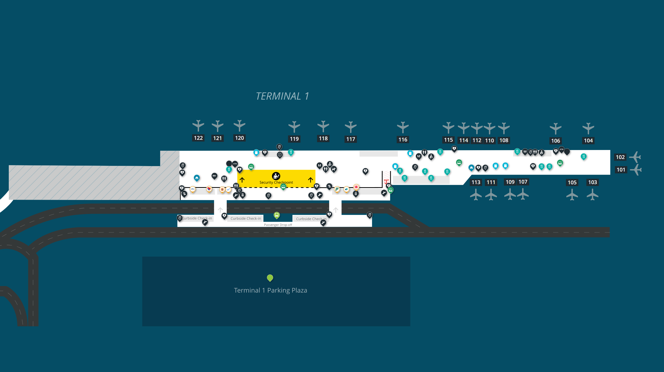 San Diego International Airport Map Terminal 1 San Diego International Airport Terminal 1