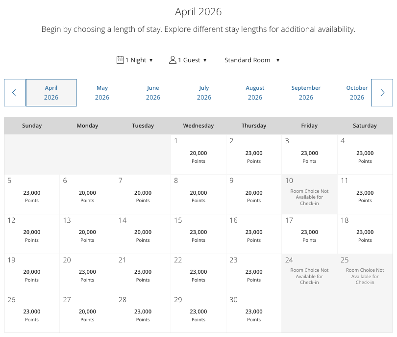 Screenshot 2026 03 18 at 5.33.50 PM The Livingston Hyatt Award Availability