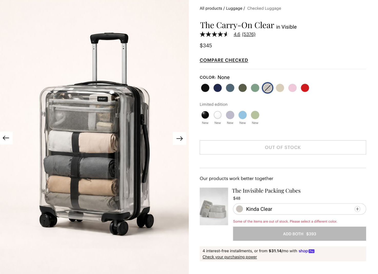 The Carry On Clear Away bag in Visible April Fools The Carry On Clear Away bag in Visible April Fools