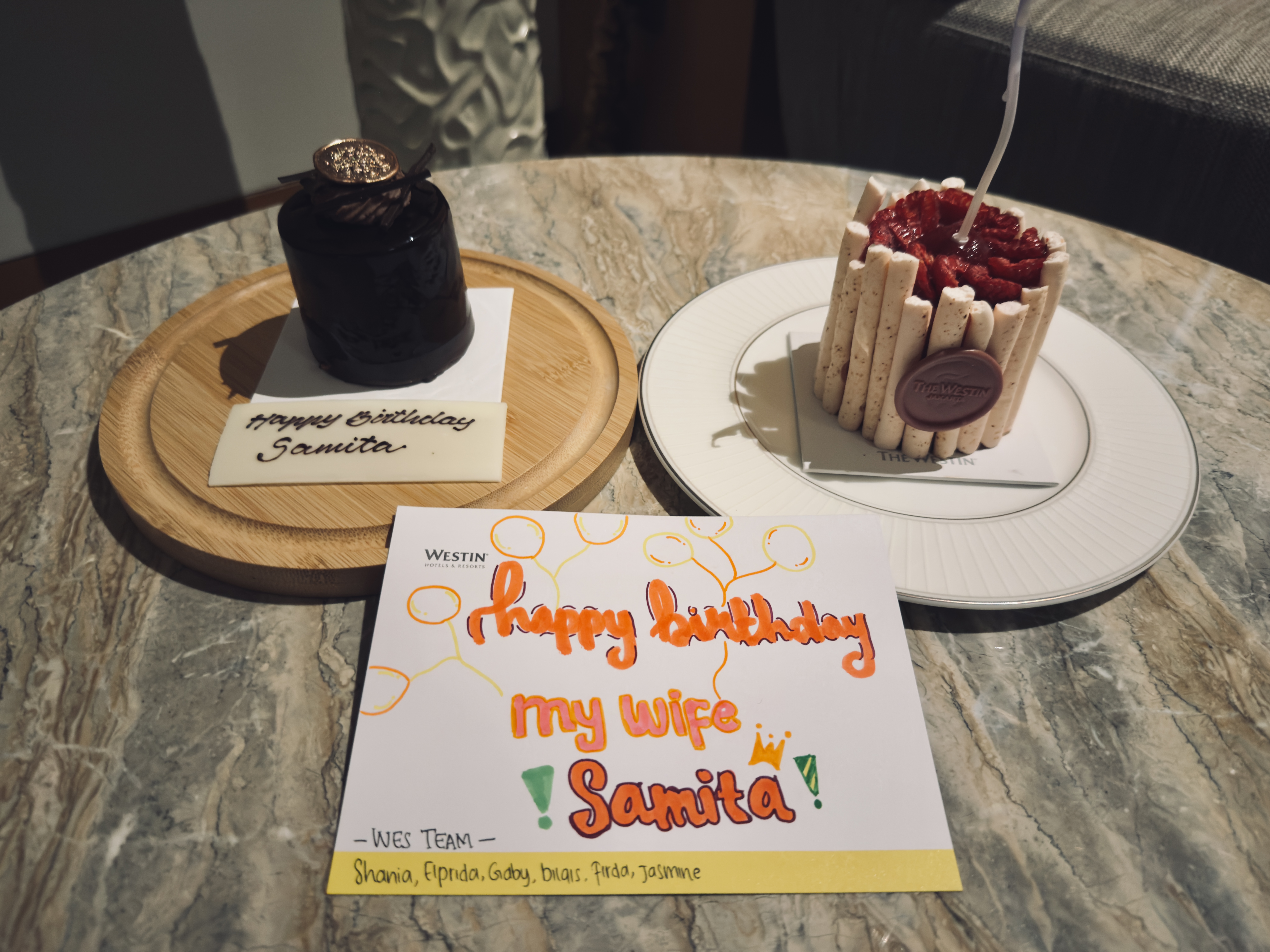 The Westin Jakarta birthday card and treats The Westin Jakarta birthday card and treats