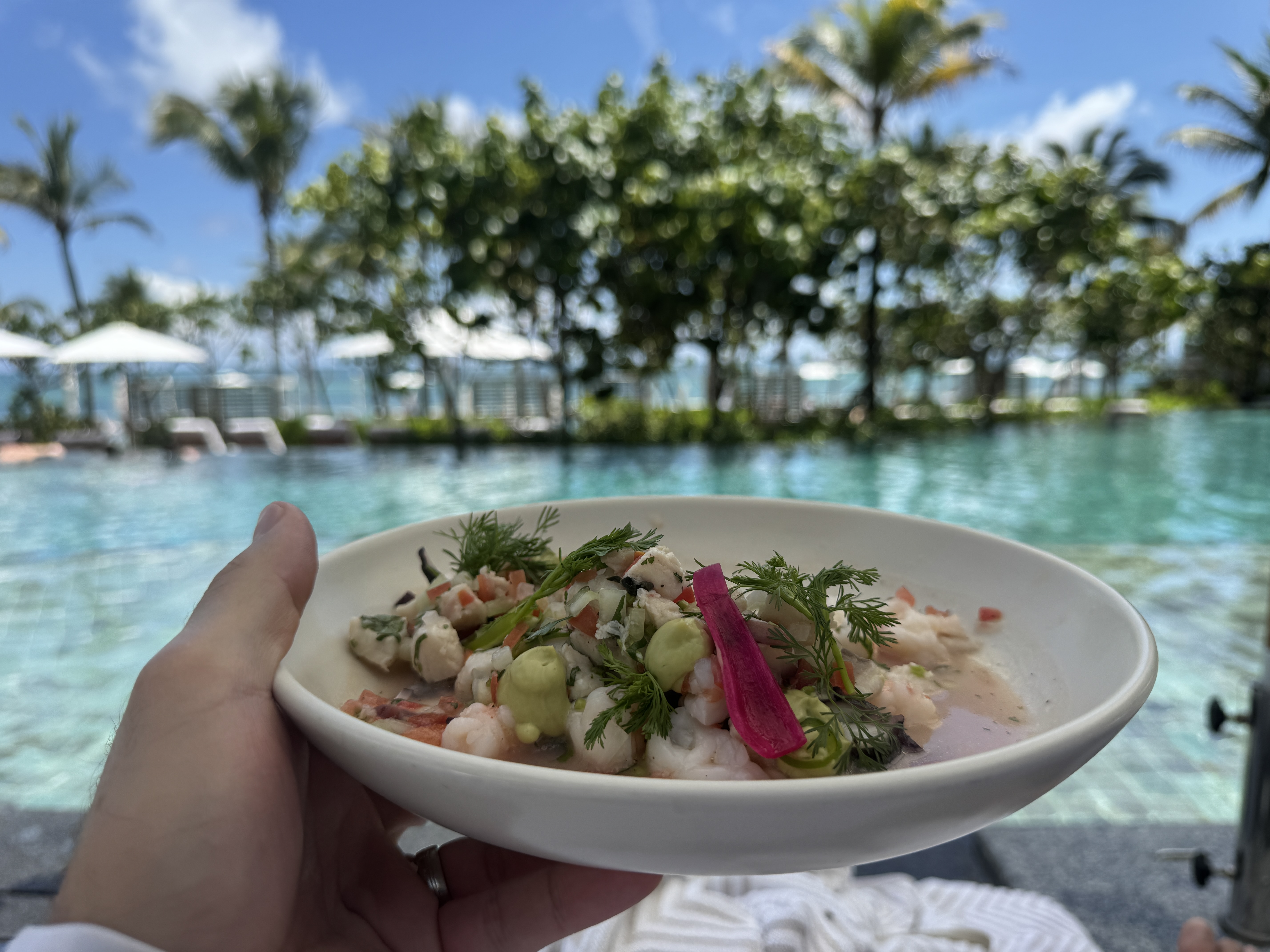 Waldorf Astoria Rivieria Maya Ceviche poolside