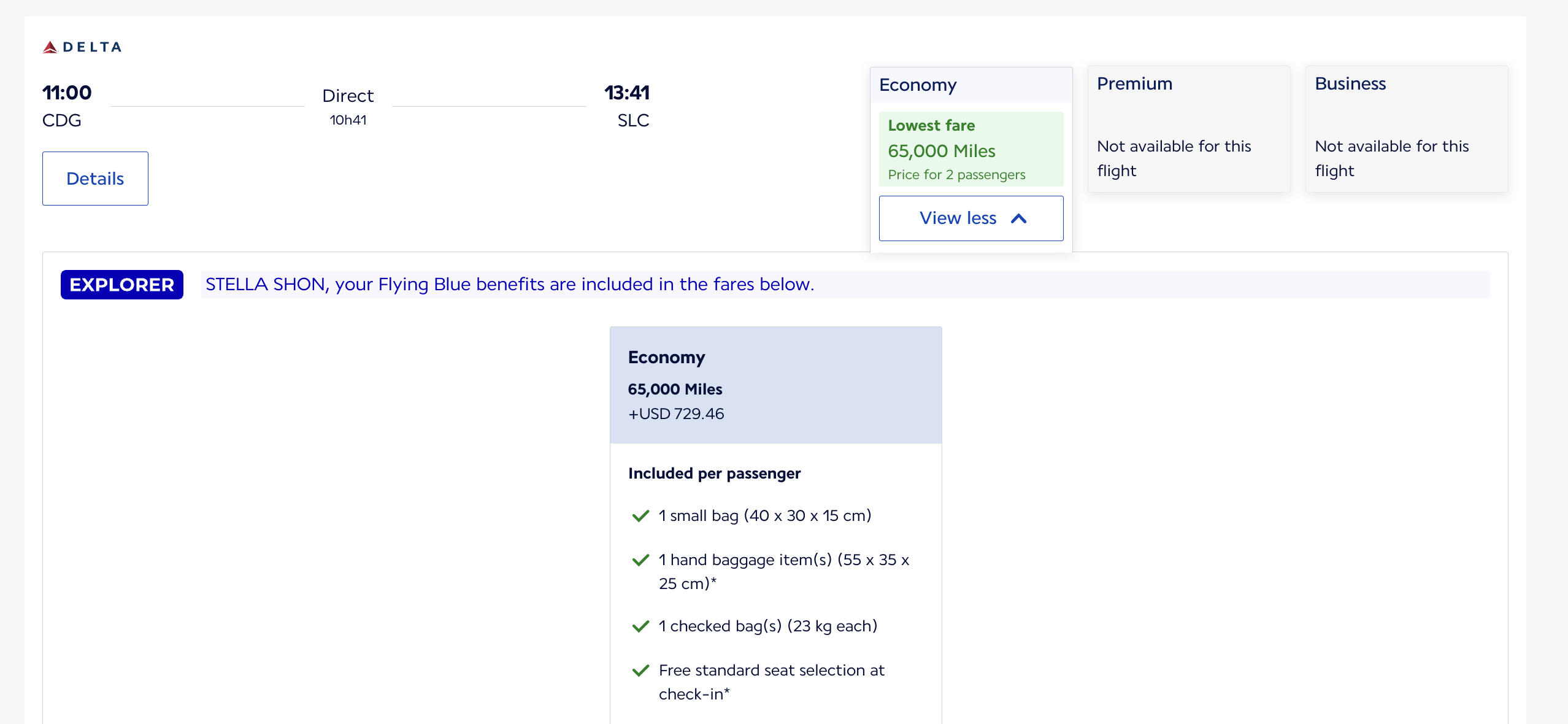 Air France CDG SLC Award Ticket Air France CDG SLC Award Ticket