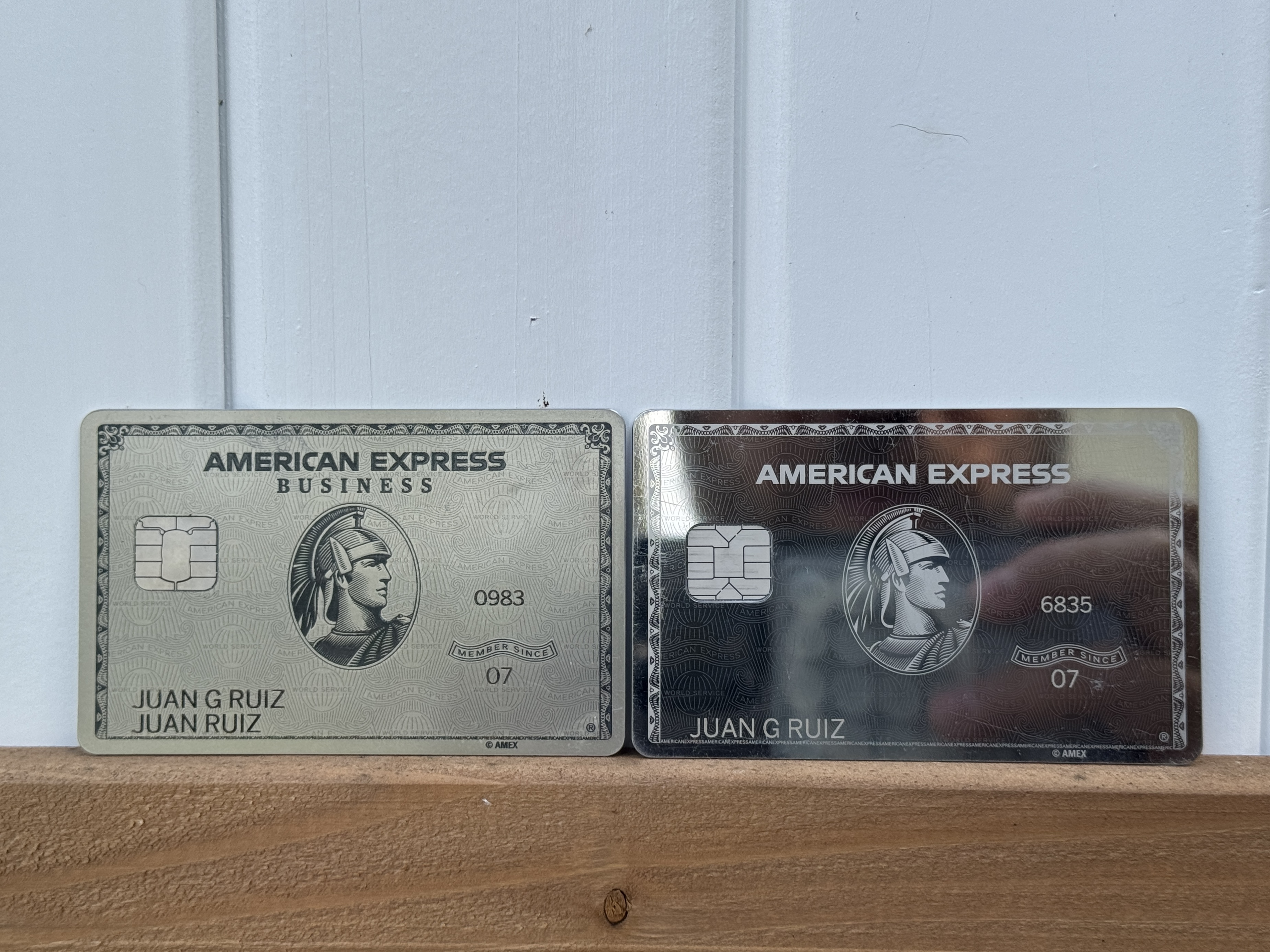 Amex Platinum Card mirror finish and Amex Business Platinum cardJPG Amex Platinum Card mirror finish and Amex Business Platinum cardJPG