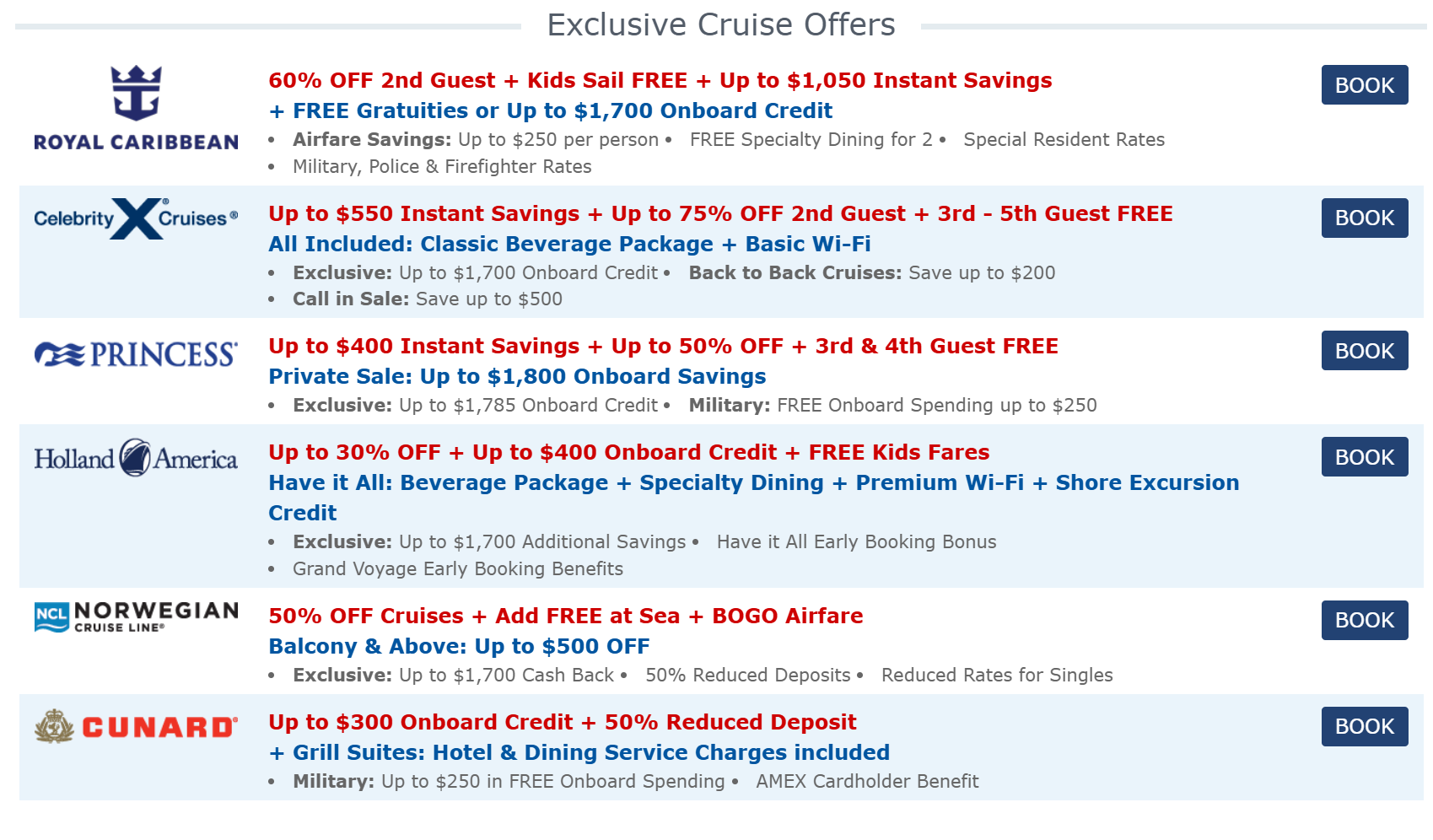 Cruise.com exclusive offers