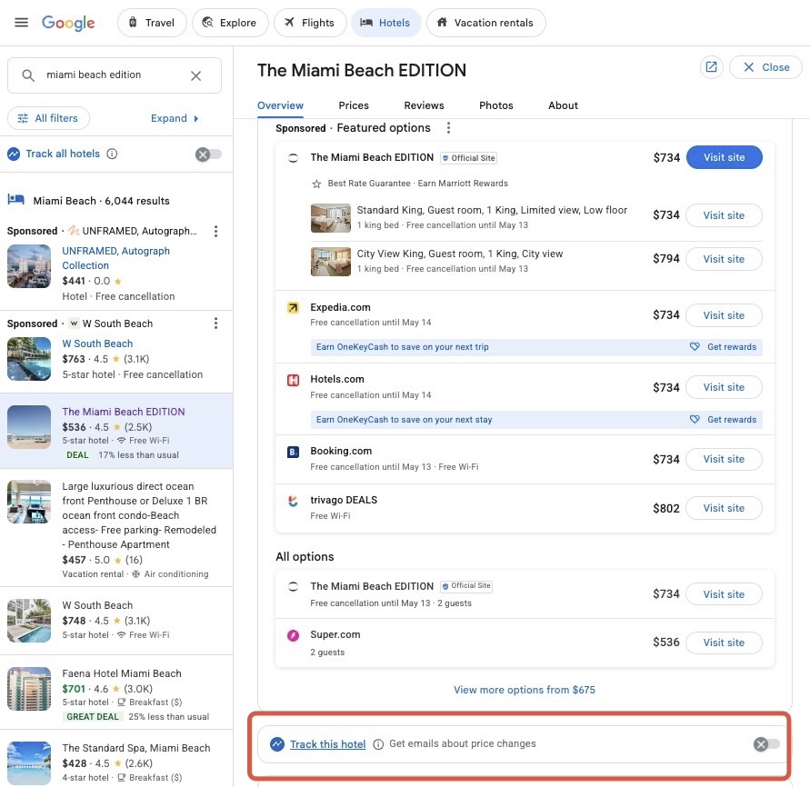 Google Hotels Price Tracker Google Hotels Price Tracker