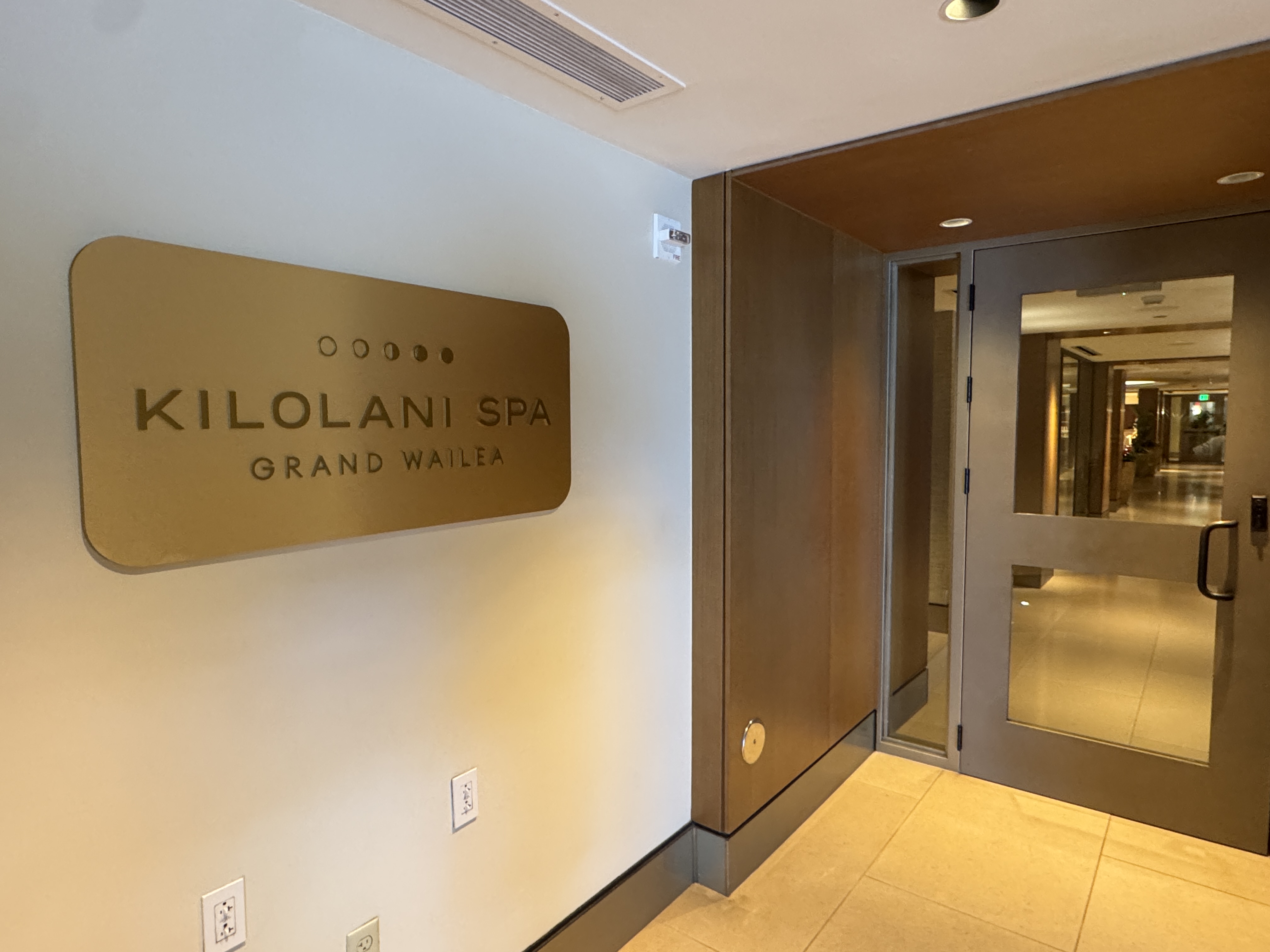 Grand Wailea Renovated Spa with sign