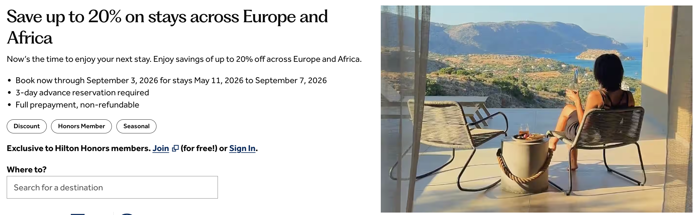 Hilton Europe Africa 20 sale May 2026 Hilton Europe Africa 20 sale May 2026