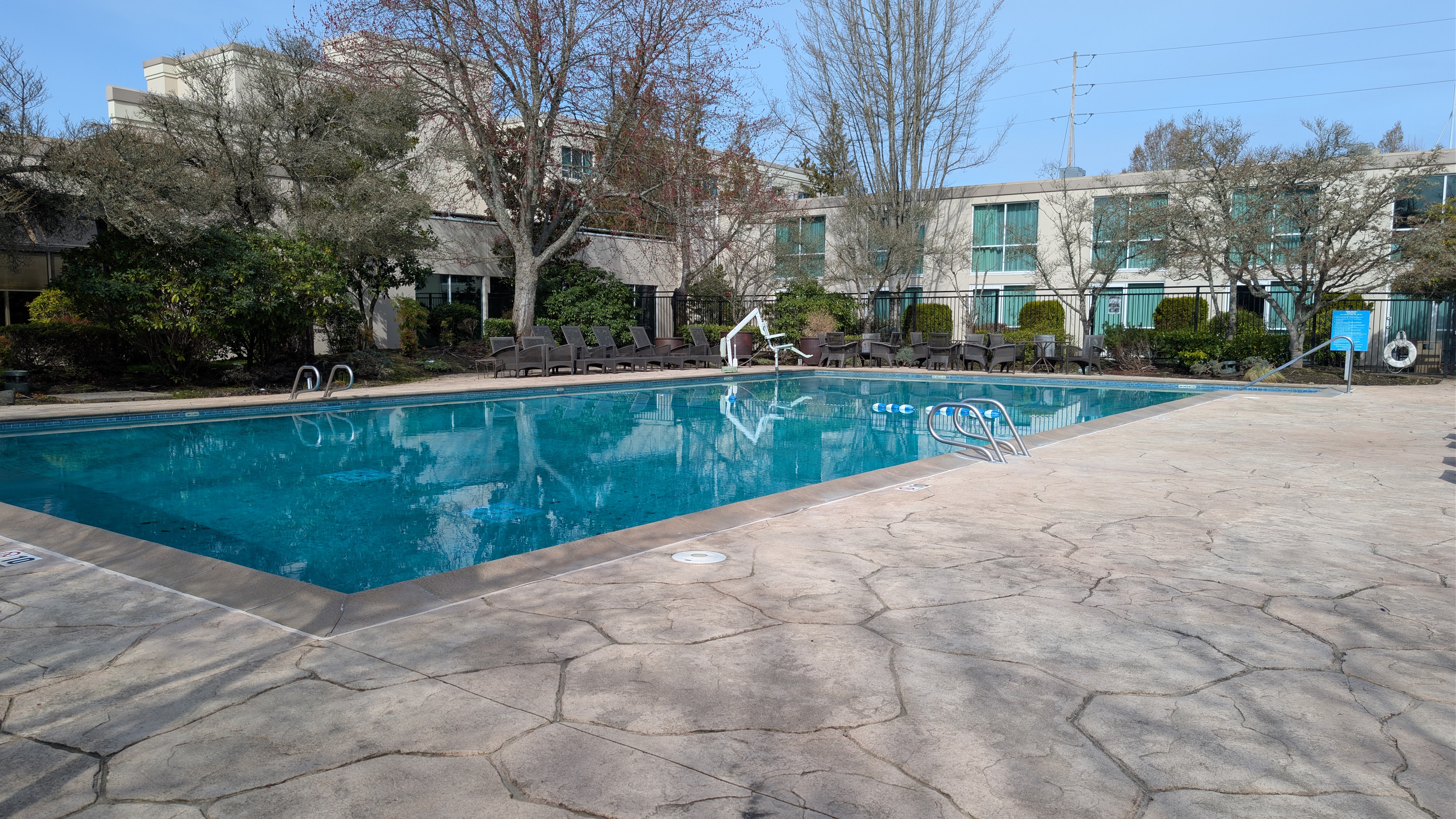 Hilton Seattle Airport & Conference Center courtyard pool Hilton Seattle Airport & Conference Center courtyard pool
