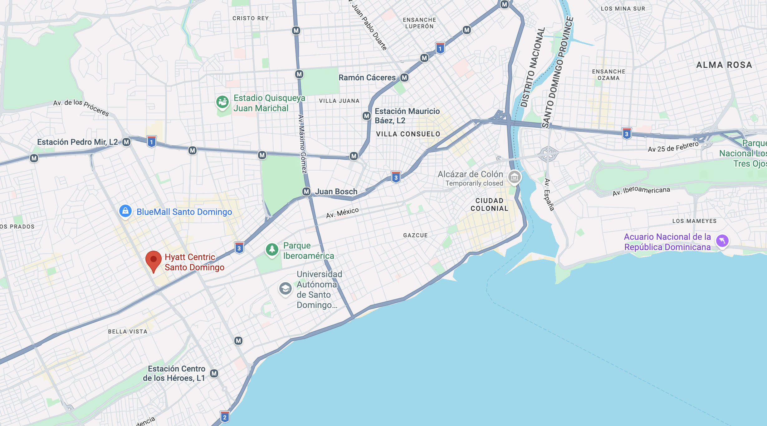 Hyatt Centric Santo Domingo location